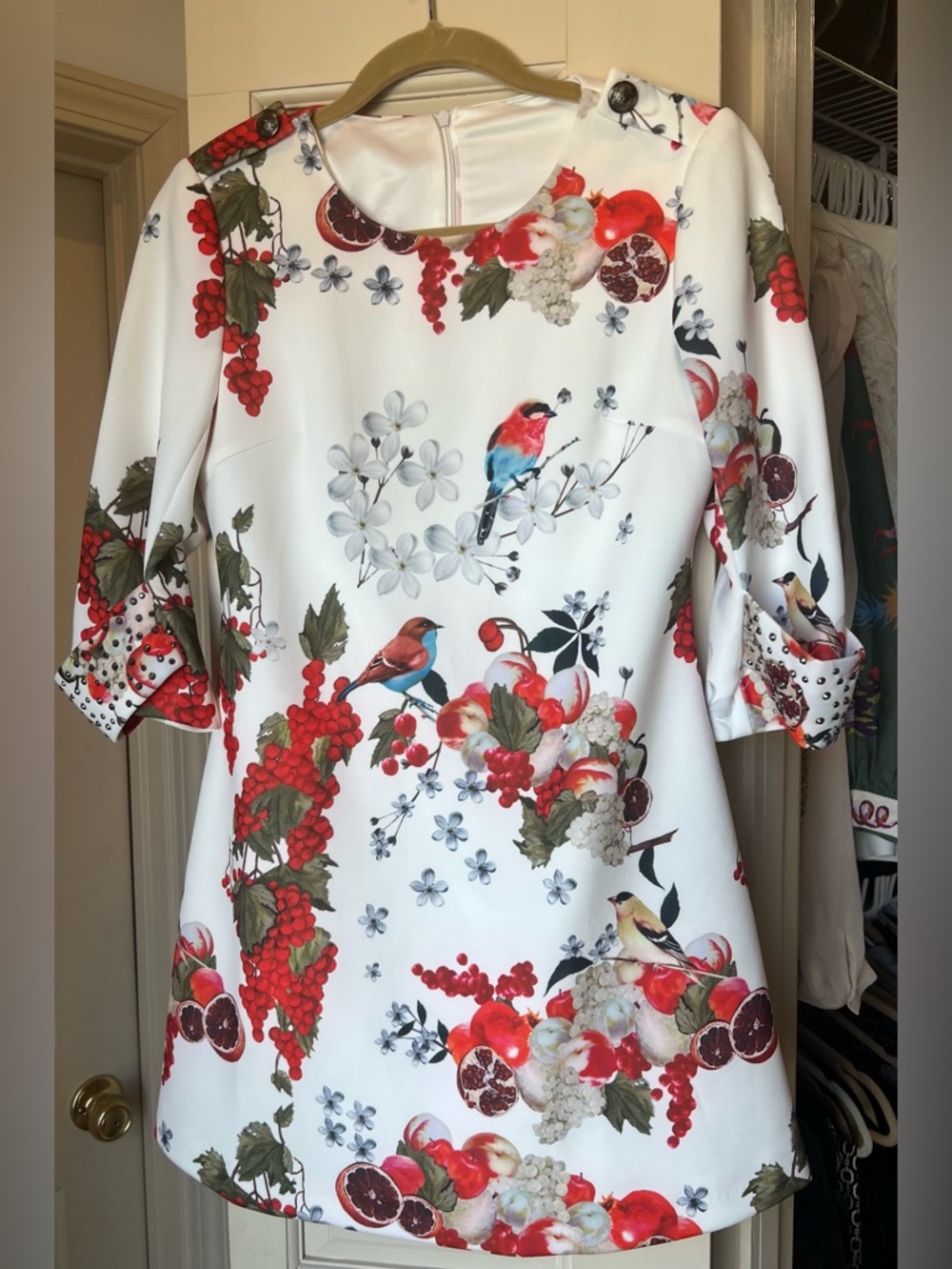 Maison Margiela Bird & Floral Print Dress – Galliano Era – Small– Made in Italy
